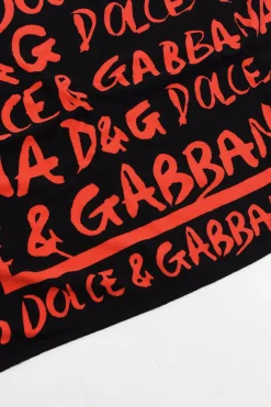 Set Marsupio e Telo in Velluto con Stampa Logo All Over>Dolce & Gabbana Outlet