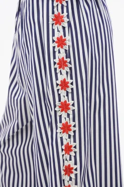 Set Pigiama a Righe con Fiori Ricamati>Flora Sardalos Sale