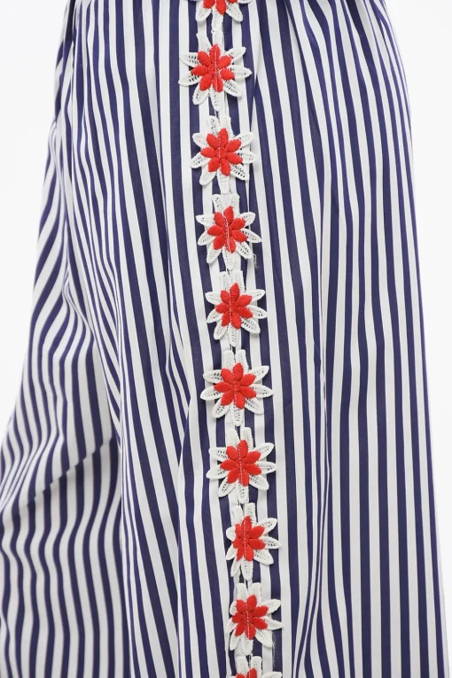 Set Pigiama a Righe con Fiori Ricamati>Flora Sardalos Sale