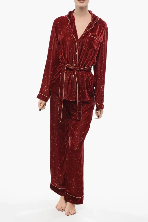 Set Pigiama in Velluto con Motivo Costellazione>SLEEPWALKER Sale