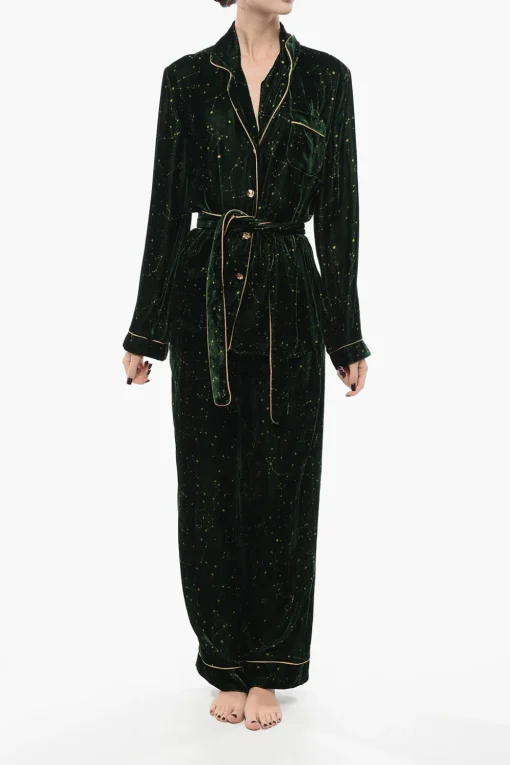 Set Pigiama in Velluto con Motivo Costellazione>SLEEPWALKER Online