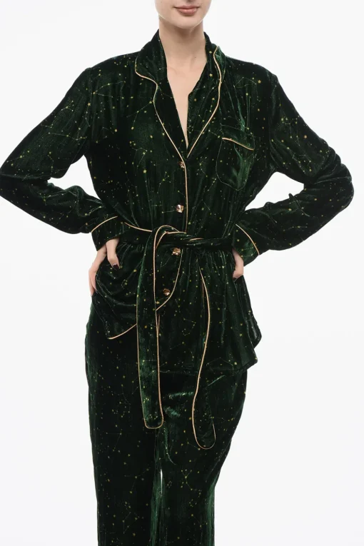 Set Pigiama in Velluto con Motivo Costellazione>SLEEPWALKER Online