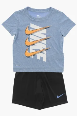 Set T-Shirt e Shorts Dri-Fit con Logo Stampato>Nike KIDS Discount