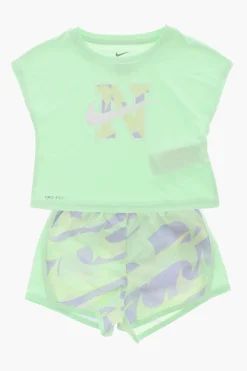 Set T-Shirt e Shorts Dri-Fit con Logo Stampato>Nike KIDS Best