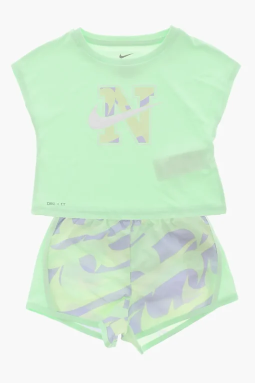 Set T-Shirt e Shorts Dri-Fit con Logo Stampato>Nike KIDS Best