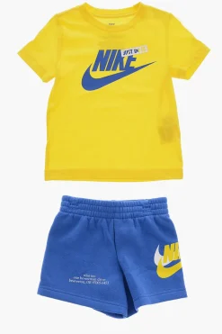 Sale Set T-shirt e Shorts in Cotone Felpato Bambino Abbigliamento