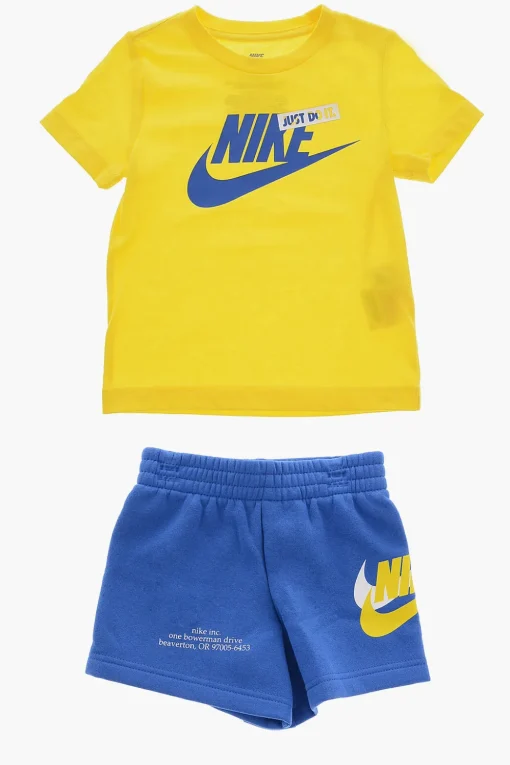Sale Set T-shirt e Shorts in Cotone Felpato Bambino Abbigliamento