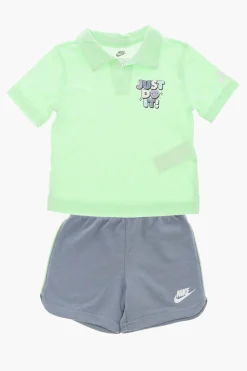 Clearance Set T-Shirt e Shorts in Misto Cotone con Logo Stampato Bambino Abbigliamento