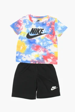 Fashion Set T-shirt Effetto Tie Dye e Shorts Bambino Abbigliamento