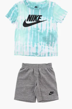 Set T-Shirt Effetto Tie-Dye e Shorts con Elastico in Vita>Nike KIDS Clearance