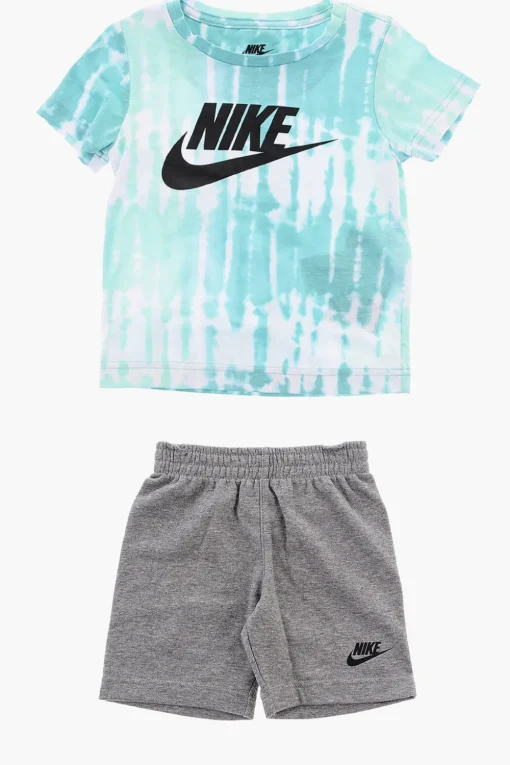 Set T-Shirt Effetto Tie-Dye e Shorts con Elastico in Vita>Nike KIDS Clearance