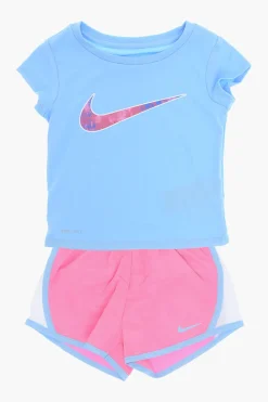 Set T-Shirt Girocollo e Shorts con Logo Stampato>Nike KIDS Sale