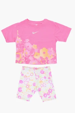 Fashion Set T-Shirt Girocollo e Shorts con Motivo Floreale Abbigliamento