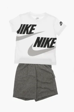 Set T-shirt Girocollo E Shorts Cargo Con Elastico in Vita>Nike KIDS Sale