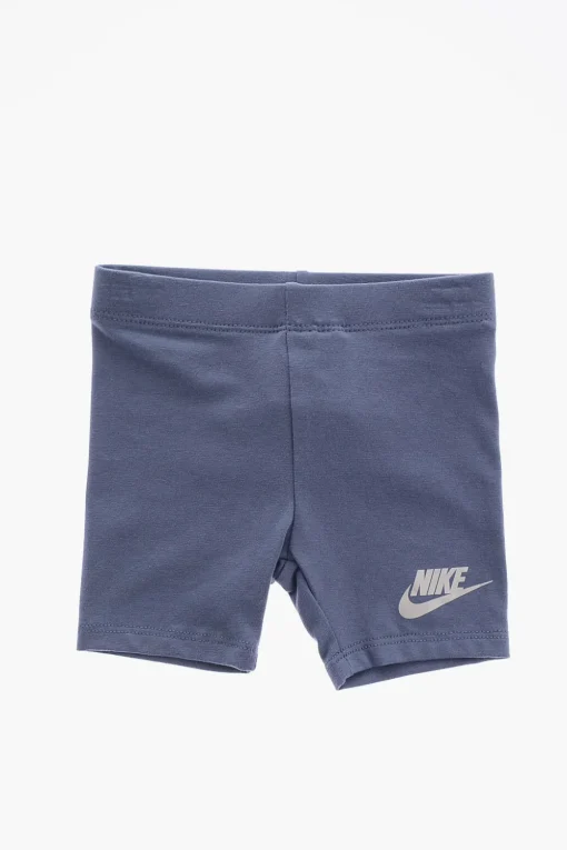 Set T-Shirt Girocollo e Shorts Ciclista con Logo Stampato>Nike KIDS Discount