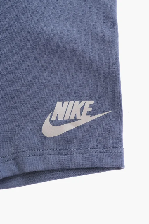 Set T-Shirt Girocollo e Shorts Ciclista con Logo Stampato>Nike KIDS Discount