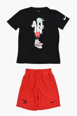Clearance Set T-shirt Girocollo GRAFF LOCK UP e Shorts in Mesh Bambino Abbigliamento