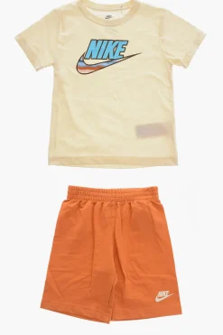 Fashion Set T-shirt Girocollo Stampata e Shorts con Elastico in Vita Bambino Abbigliamento