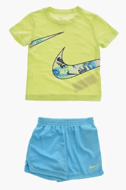 Set T-shirt Girocollo Stampata e Shorts in Mesh>Nike KIDS Discount