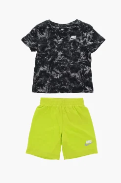 Set T-shirt Stampata e Shorts Fluo>Nike KIDS Clearance