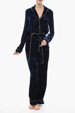 Seta Pigiama in Velluto con Motivo Costellazione>SLEEPWALKER Outlet