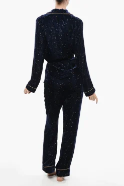 Seta Pigiama in Velluto con Motivo Costellazione>SLEEPWALKER Outlet