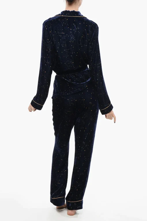 Seta Pigiama in Velluto con Motivo Costellazione>SLEEPWALKER Outlet
