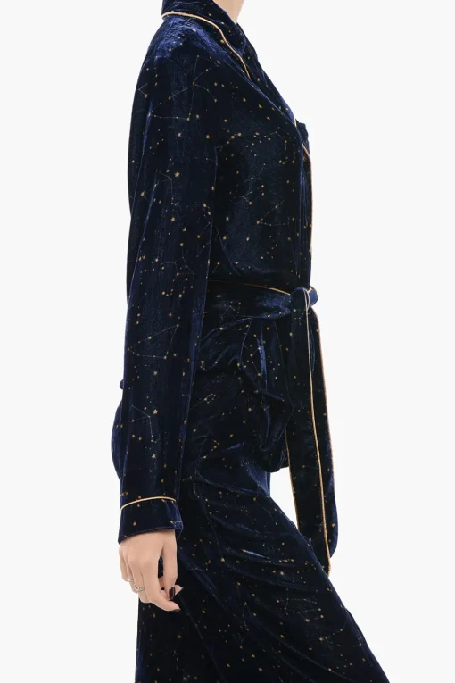 Seta Pigiama in Velluto con Motivo Costellazione>SLEEPWALKER Outlet