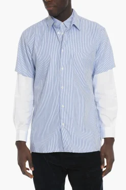 SHIRT Camicia Doppia a Righe Awning con Taschino>Comme Des Garçons Fashion