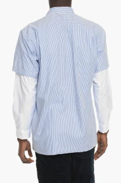 SHIRT Camicia Doppia a Righe Awning con Taschino>Comme Des Garçons Fashion