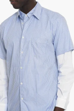 SHIRT Camicia Doppia a Righe Awning con Taschino></noscript>Comme Des Garçons Fashion