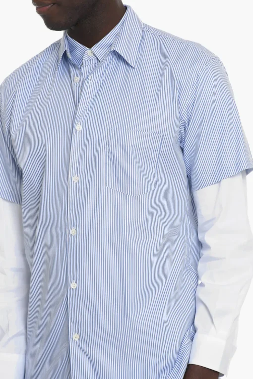 SHIRT Camicia Doppia a Righe Awning con Taschino>Comme Des Garçons Fashion