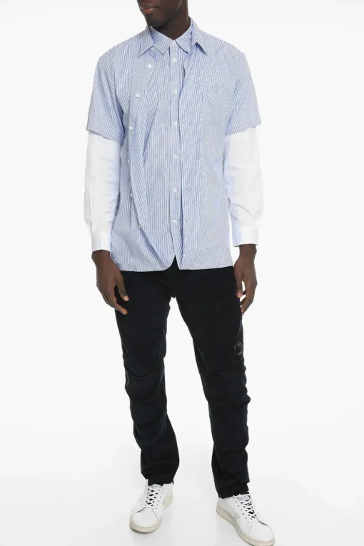 SHIRT Camicia Doppia a Righe Awning con Taschino>Comme Des Garçons Fashion