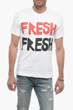 New SHIRT T-Shirt Girocollo FRESH Stampata sul Fronte Uomo T-Shirt