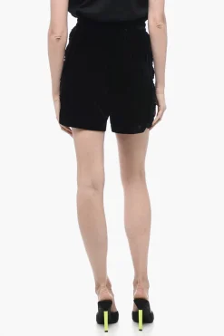 Short in Velluto con Ricamo Decorativo>Matimì Sale