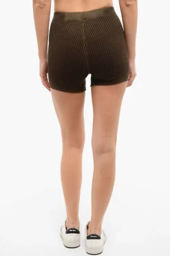 Hot Shorts a Coste con Dettaglio Distressed Donna Pantaloni