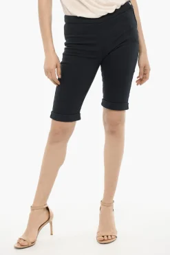 Fashion Shorts a Orlo con Risvolto e Chiusura Dorata Donna Pantaloni