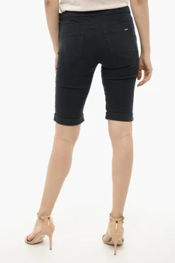 Fashion Shorts a Orlo con Risvolto e Chiusura Dorata Donna Pantaloni