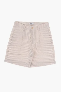 Fashion Shorts a Una Pince in Cotone a Righe Awning Bambino Abbigliamento