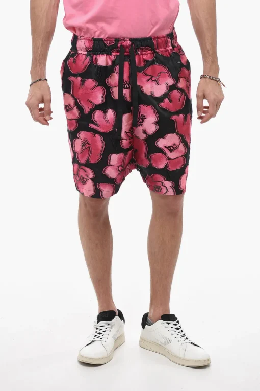 Shorts Bicolore a Motivo Floreale>4SDesigns Online