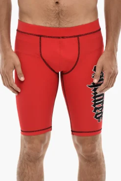 Sale Shorts Biker GOTHIC Con Stampa Logo Uomo Pantaloni