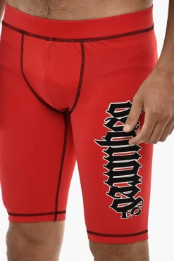 Sale Shorts Biker GOTHIC Con Stampa Logo Uomo Pantaloni