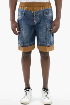 Shorts BOXER in Nylon con Dettagli in Denim>Dsquared2 Sale