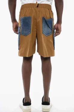 Shorts BOXER in Nylon con Dettagli in Denim>Dsquared2 Sale