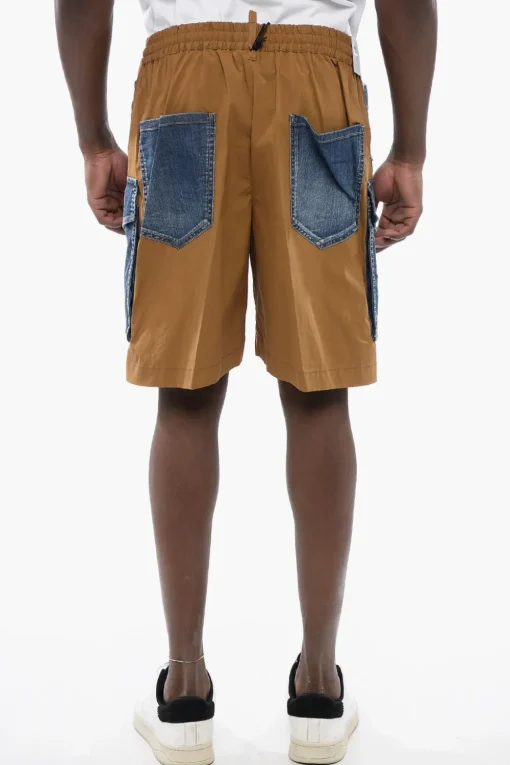 Shorts BOXER in Nylon con Dettagli in Denim>Dsquared2 Sale
