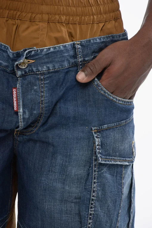 Shorts BOXER in Nylon con Dettagli in Denim>Dsquared2 Sale