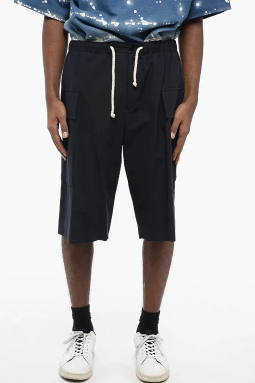 Shorts Cargo in Cotone con Coulisse in Corda>Jil Sander Discount