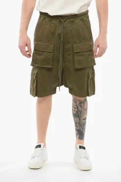 Sale Shorts Cargo in Cotone con Cavallo Basso Uomo Pantaloni