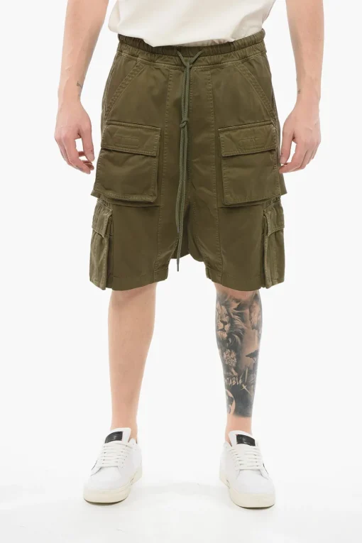 Sale Shorts Cargo in Cotone con Cavallo Basso Uomo Pantaloni
