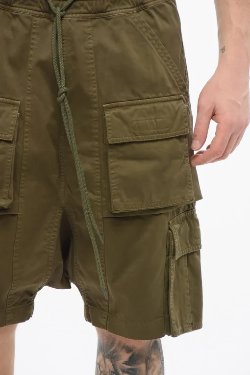 Sale Shorts Cargo in Cotone con Cavallo Basso Uomo Pantaloni